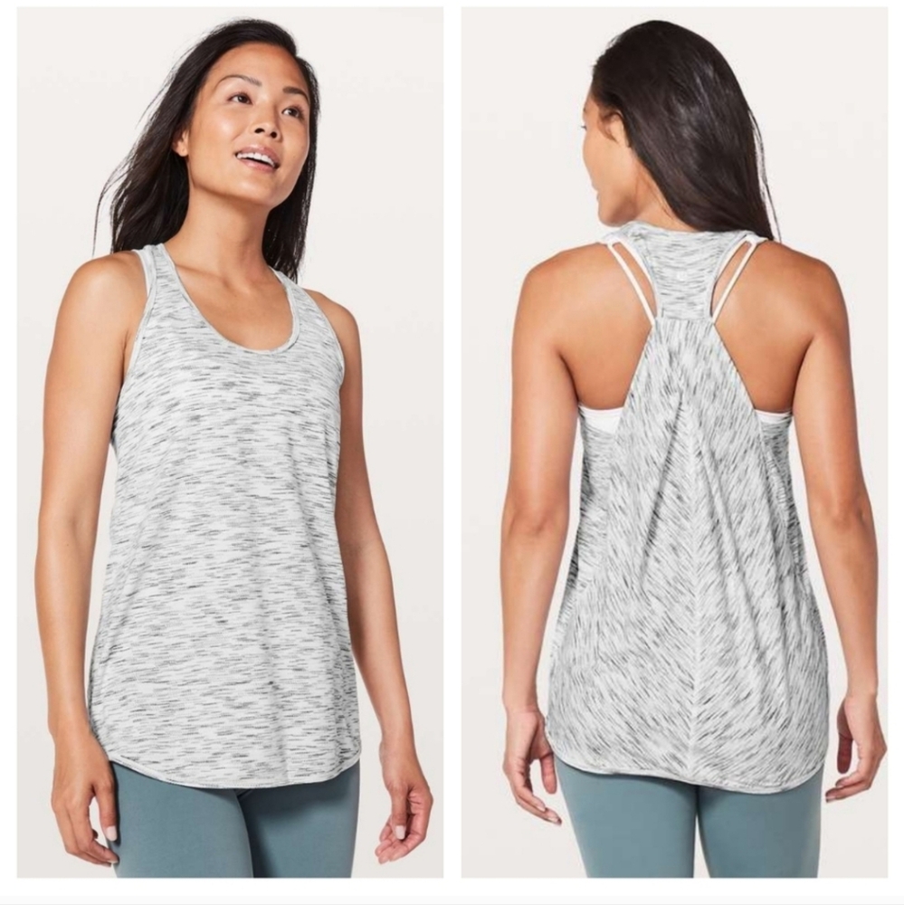 Lululemon Athletica Grey & White Tank Top
